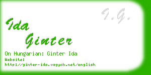 ida ginter business card